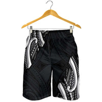 Traditional Art Hawaiian Kakau Tattoos Shorts for Men White LT03 - Polynesian Pride