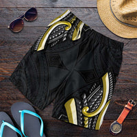 Traditional Art Hawaiian Kakau Tattoos Shorts for Men Yellow Color LT03 Yellow - Polynesian Pride