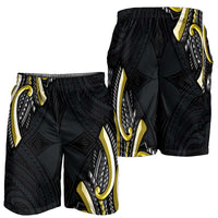 Traditional Art Hawaiian Kakau Tattoos Shorts for Men Yellow Color LT03 - Polynesian Pride