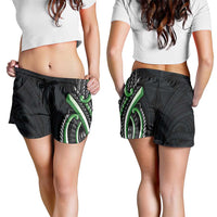 Traditional Art Hawaiian Kakau Tattoos Shorts for Women Green Color LT03 - Polynesian Pride