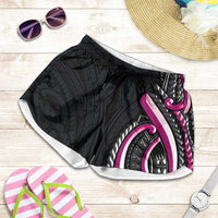 Traditional Art Hawaiian Kakau Tattoos Shorts for Women Pink Color LT03 Pink - Polynesian Pride