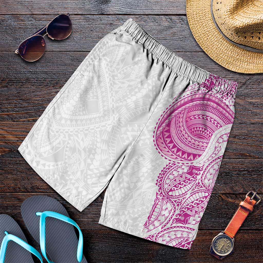 Traditional Polynesian Art Tattoos Shorts for Men Pink Color LT03 Pink - Polynesian Pride