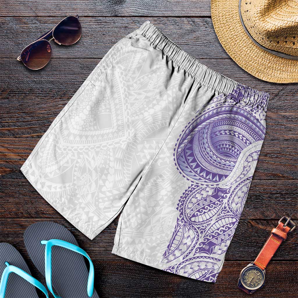 Traditional Polynesian Art Tattoos Shorts for Men Purple Color LT03 Purple - Polynesian Pride
