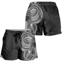 Traditional Polynesian Art Tattoos Shorts for Women Black Color LT03 - Polynesian Pride