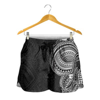 Traditional Polynesian Art Tattoos Shorts for Women Black Color LT03 - Polynesian Pride