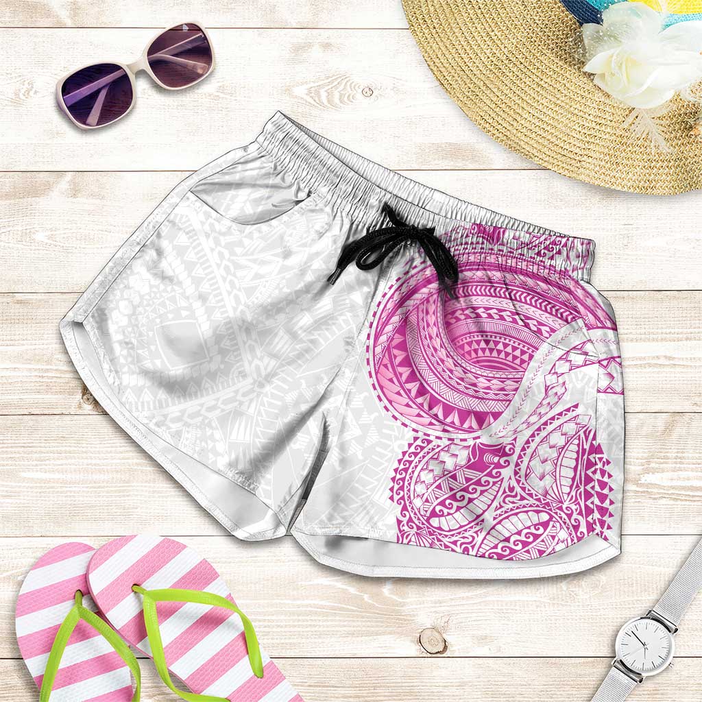 Traditional Polynesian Art Tattoos Shorts for Women Pink Color LT03 Pink - Polynesian Pride