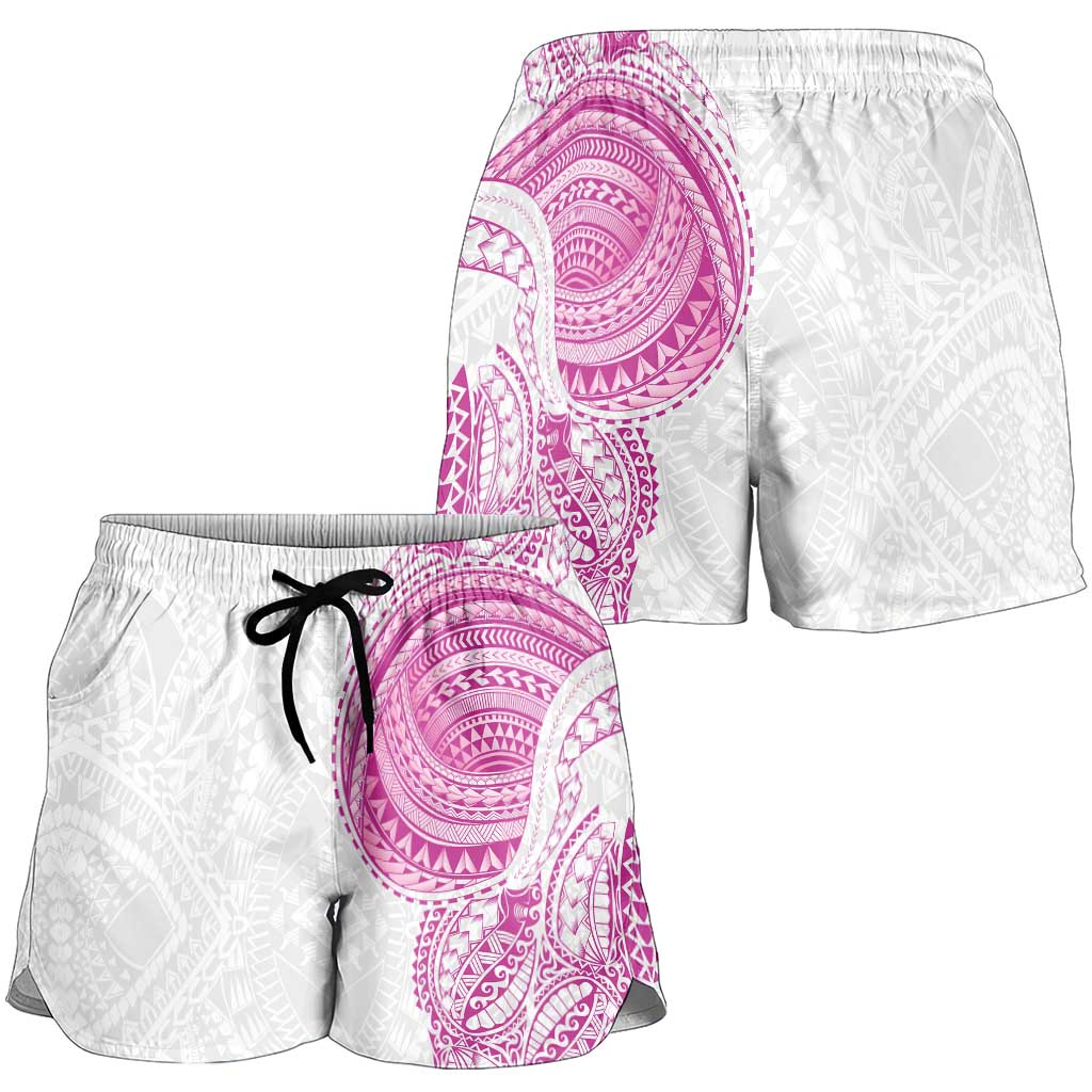 Traditional Polynesian Art Tattoos Shorts for Women Pink Color LT03 - Polynesian Pride