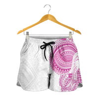 Traditional Polynesian Art Tattoos Shorts for Women Pink Color LT03 - Polynesian Pride