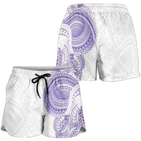 Traditional Polynesian Art Tattoos Shorts for Women Purple Color LT03 - Polynesian Pride