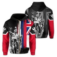 Hawaii King Flag (Zip up) Hoodie Unisex Red - Polynesian Pride