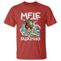 Mele Kalikimaka Tropical Hawaiian Christmas in Hawaii Surfing Santa T Shirt TS02 Red - Polynesian Pride