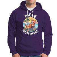 Mele Kalikimaka Tropical Hawaiian Christmas in Hawaii Sunbath Santa Hoodie TS02 Purple - Polynesian Pride