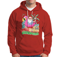 Mele Kalikimaka Tropical Hawaiian Christmas in Hawaii Beach Santa Hoodie TS02 Red - Polynesian Pride