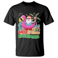 Mele Kalikimaka Tropical Hawaiian Christmas in Hawaii Beach Santa T Shirt TS02 Black - Polynesian Pride