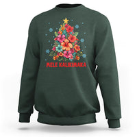 Tropical Hawaiian Hibiscus Christmas Tree Mele Kalikimaka Sweatshirt TS02 Dark Forest Green - Polynesian Pride