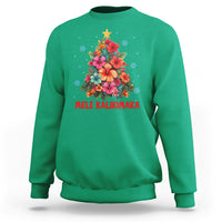 Tropical Hawaiian Hibiscus Christmas Tree Mele Kalikimaka Sweatshirt TS02 Irish Green - Polynesian Pride