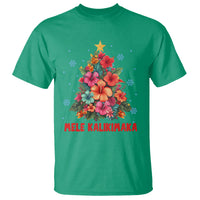 Tropical Hawaiian Hibiscus Christmas Tree Mele Kalikimaka T Shirt TS02 Irish Green - Polynesian Pride