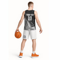 Personalized New Zealand Football Basketball Jersey Kiwi Mascot with Silver Fern - Maori Tribal Tattoo Art