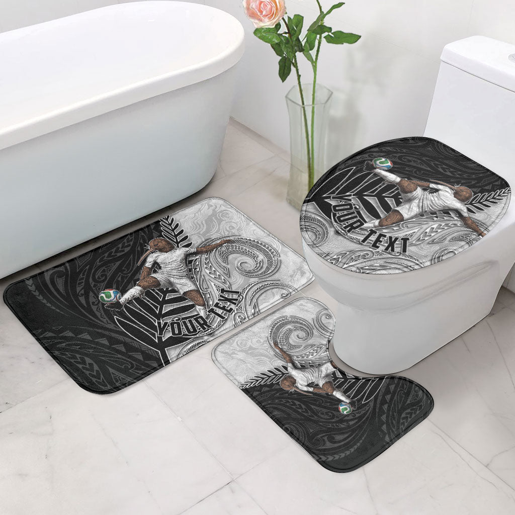Personalized New Zealand Football Bathroom Set Kiwi Mascot with Silver Fern - Maori Tribal Tattoo Art