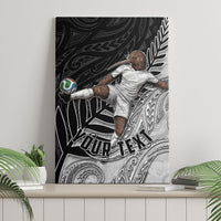 Personalized New Zealand Football Canvas Wall Art Kiwi Mascot with Silver Fern - Maori Tribal Tattoo Art