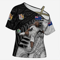 Personalized New Zealand Football Cross Shoulder Shirt Kiwi Mascot with Silver Fern - Maori Tribal Tattoo Art