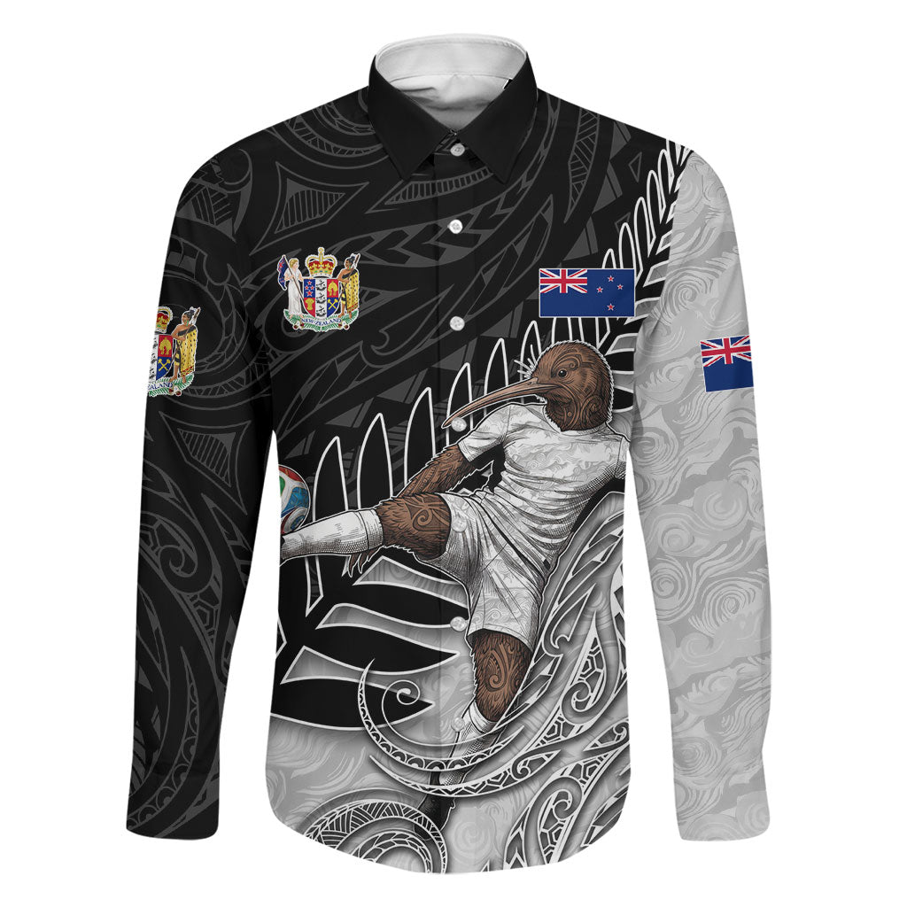 Personalized New Zealand Football Family Matching Puletasi and Hawaiian Shirt Kiwi Mascot with Silver Fern - Maori Tribal Tattoo Art