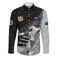Personalized New Zealand Football Family Matching Short Sleeve Bodycon Dress and Hawaiian Shirt Kiwi Mascot with Silver Fern - Maori Tribal Tattoo Art
