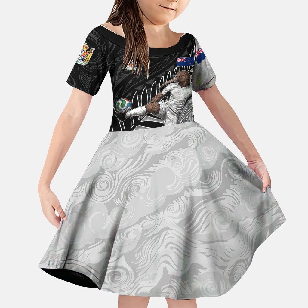 Personalized New Zealand Football Family Matching Tank Maxi Dress and Hawaiian Shirt Kiwi Mascot with Silver Fern - Maori Tribal Tattoo Art