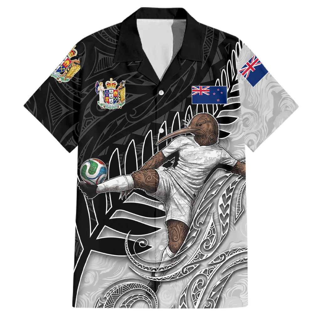 Personalized New Zealand Football Family Matching Tank Maxi Dress and Hawaiian Shirt Kiwi Mascot with Silver Fern - Maori Tribal Tattoo Art