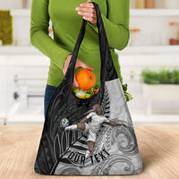 Personalized New Zealand Football Grocery Bag Kiwi Mascot with Silver Fern - Maori Tribal Tattoo Art