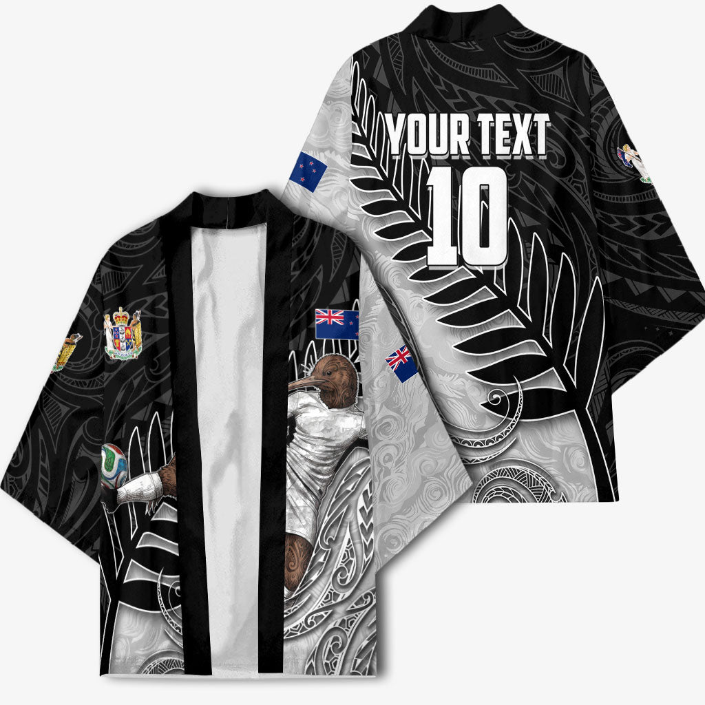 Personalized New Zealand Football Kimono Kiwi Mascot with Silver Fern - Maori Tribal Tattoo Art