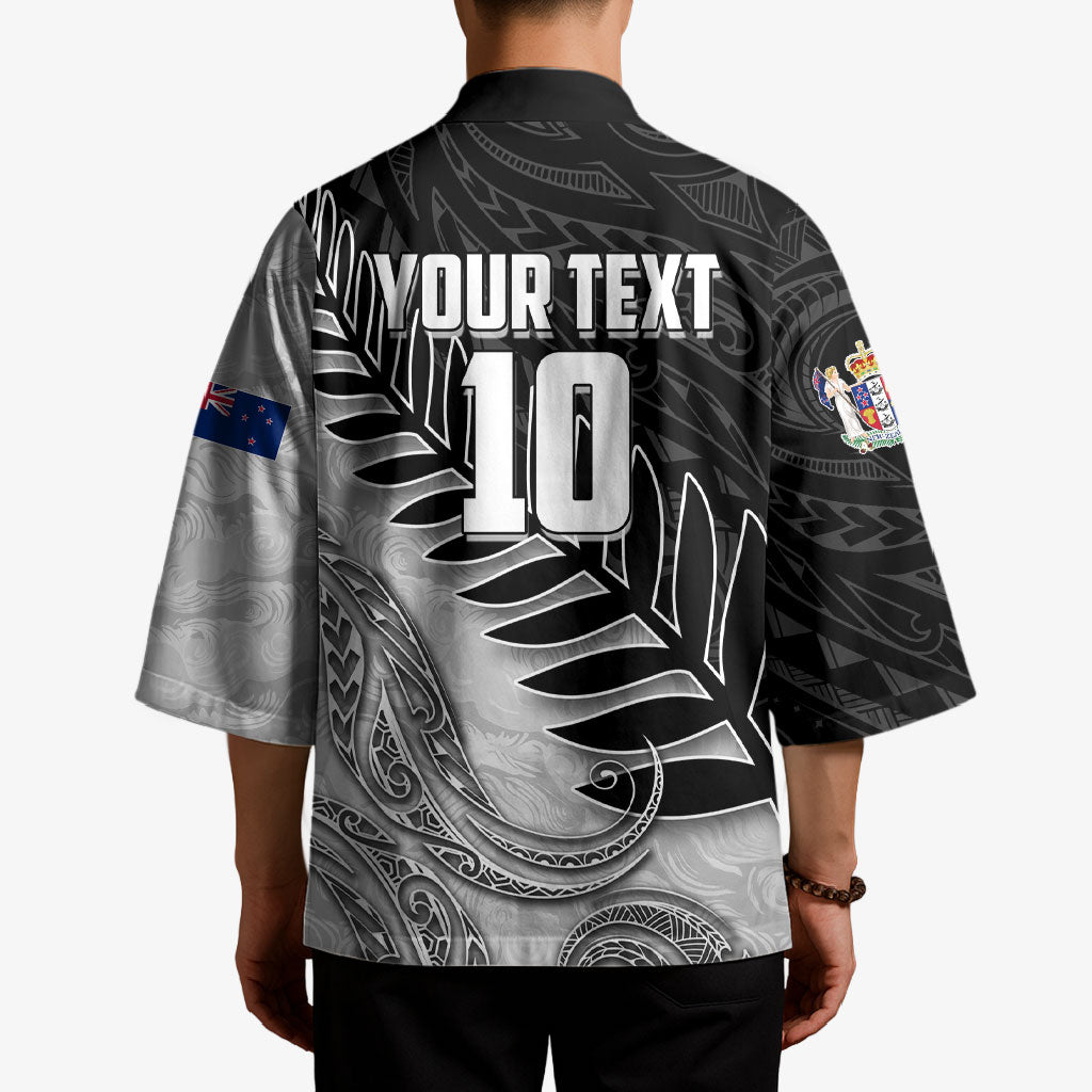 Personalized New Zealand Football Kimono Kiwi Mascot with Silver Fern - Maori Tribal Tattoo Art