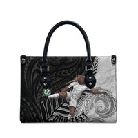 Personalized New Zealand Football Leather Bag Kiwi Mascot with Silver Fern - Maori Tribal Tattoo Art