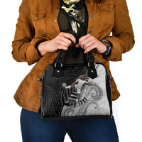 Personalized New Zealand Football Shoulder Handbag Kiwi Mascot with Silver Fern - Maori Tribal Tattoo Art
