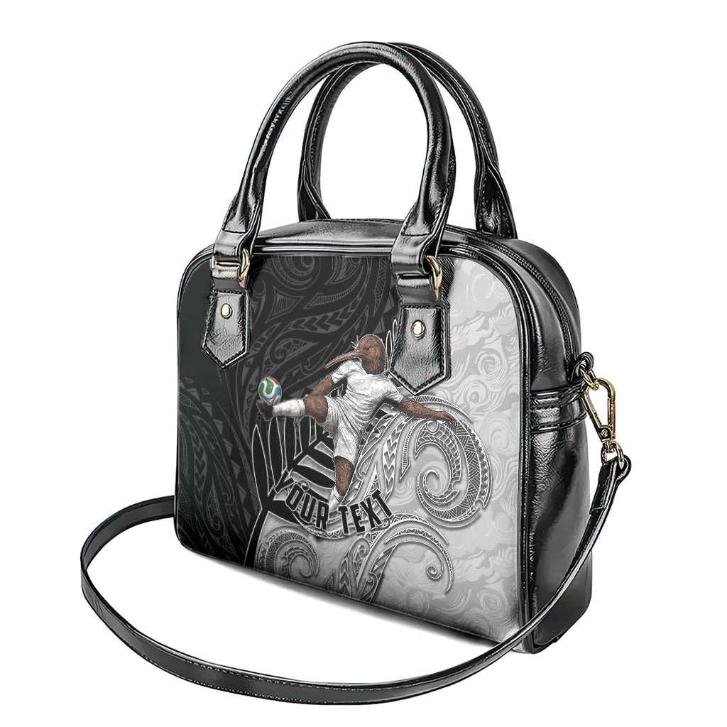 Personalized New Zealand Football Shoulder Handbag Kiwi Mascot with Silver Fern - Maori Tribal Tattoo Art