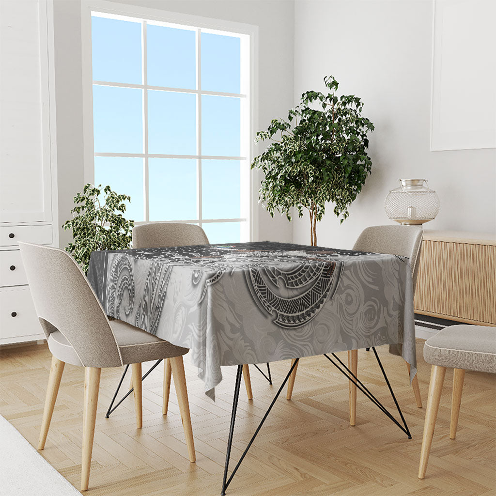 Personalized New Zealand Football Tablecloth Kiwi Mascot with Silver Fern - Maori Tribal Tattoo Art
