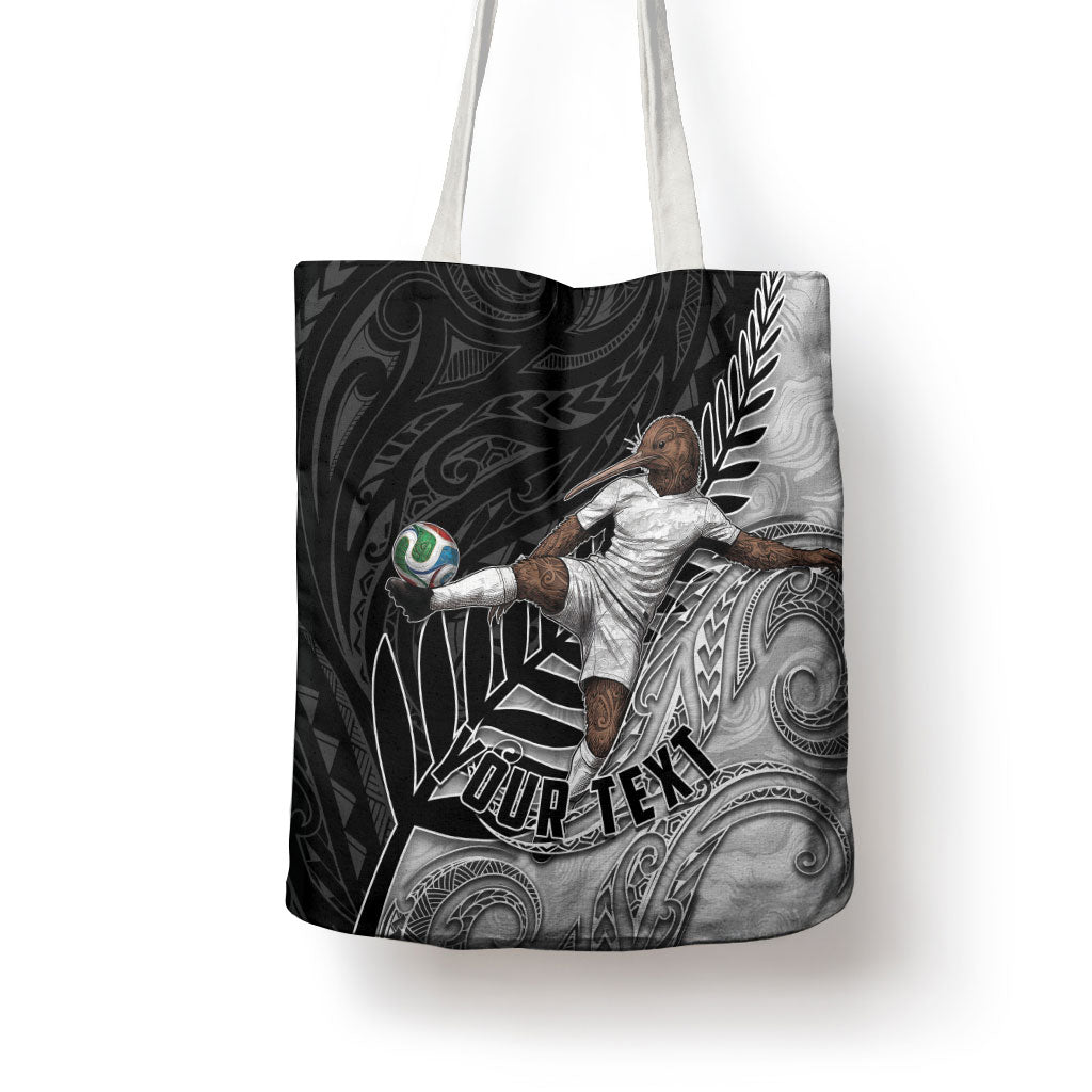 Personalized New Zealand Football Tote Bag Kiwi Mascot with Silver Fern - Maori Tribal Tattoo Art