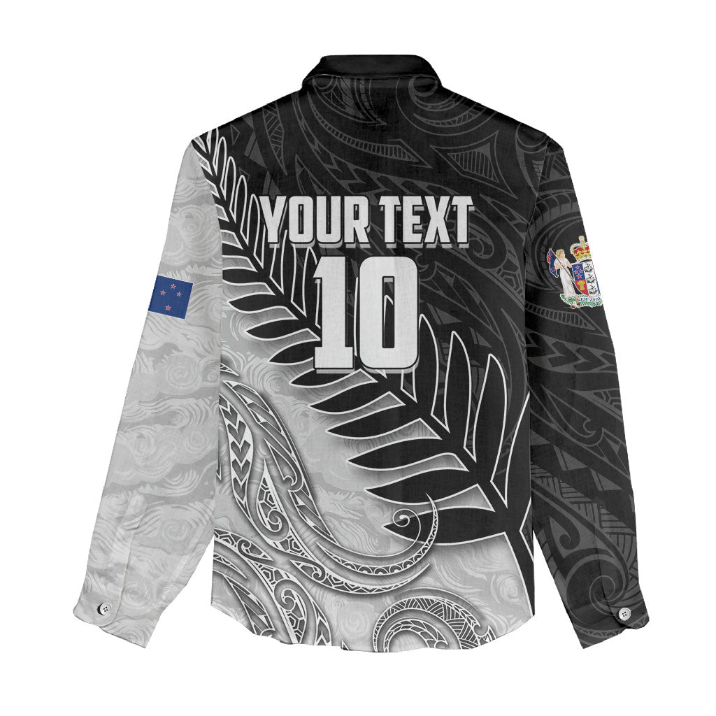 Personalized New Zealand Football Women Casual Shirt Kiwi Mascot with Silver Fern - Maori Tribal Tattoo Art