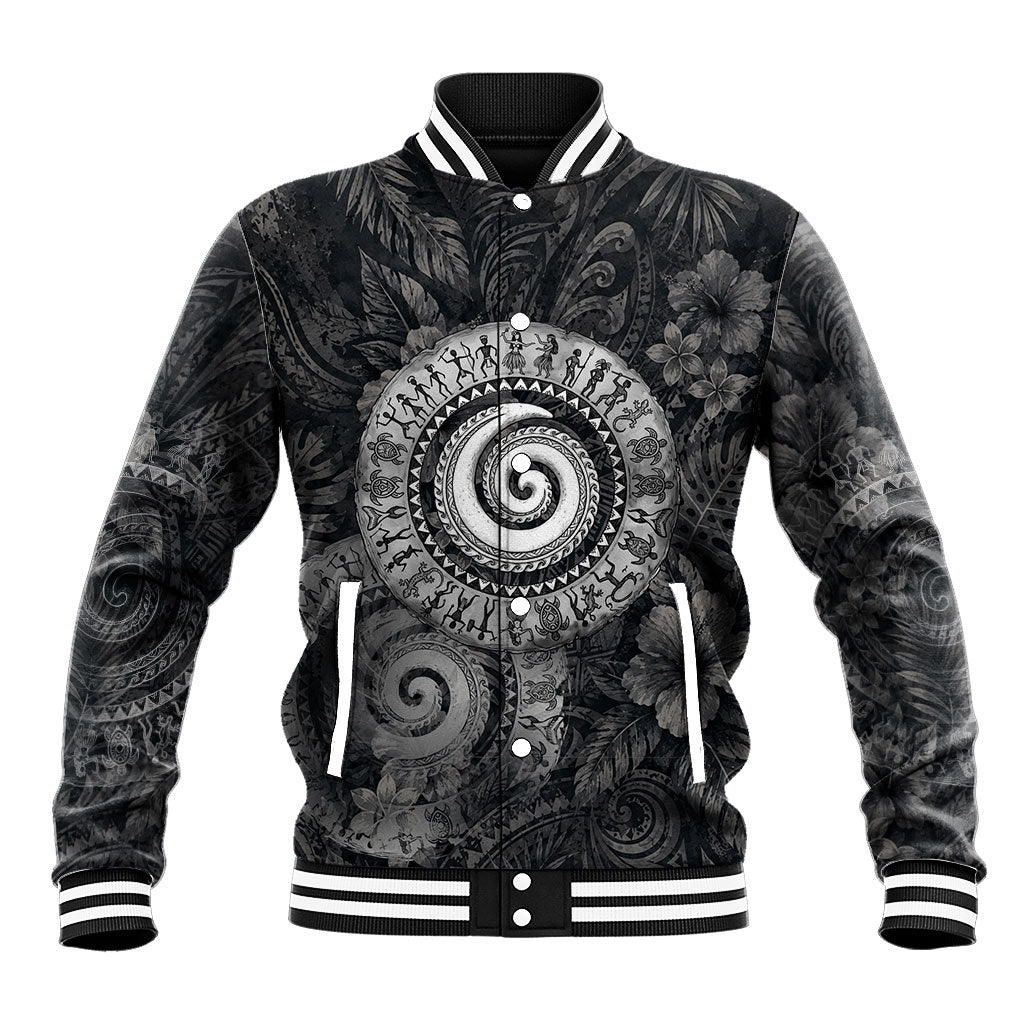 Hawaiian Piko Baseball Jacket Cultural Anchor Connect Your Roots Ocean Waves