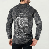 Hawaiian Piko Button Sweatshirt Cultural Anchor Connect Your Roots Ocean Waves