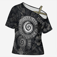Hawaiian Piko Cross Shoulder Shirt Cultural Anchor Connect Your Roots Ocean Waves
