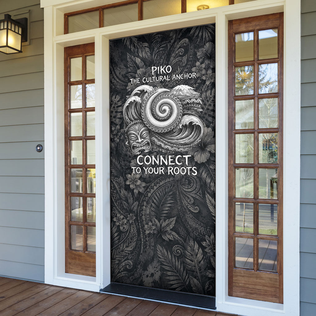 Hawaiian Piko Door Cover Cultural Anchor Connect Your Roots Ocean Waves TS04 - Polynesian Pride
