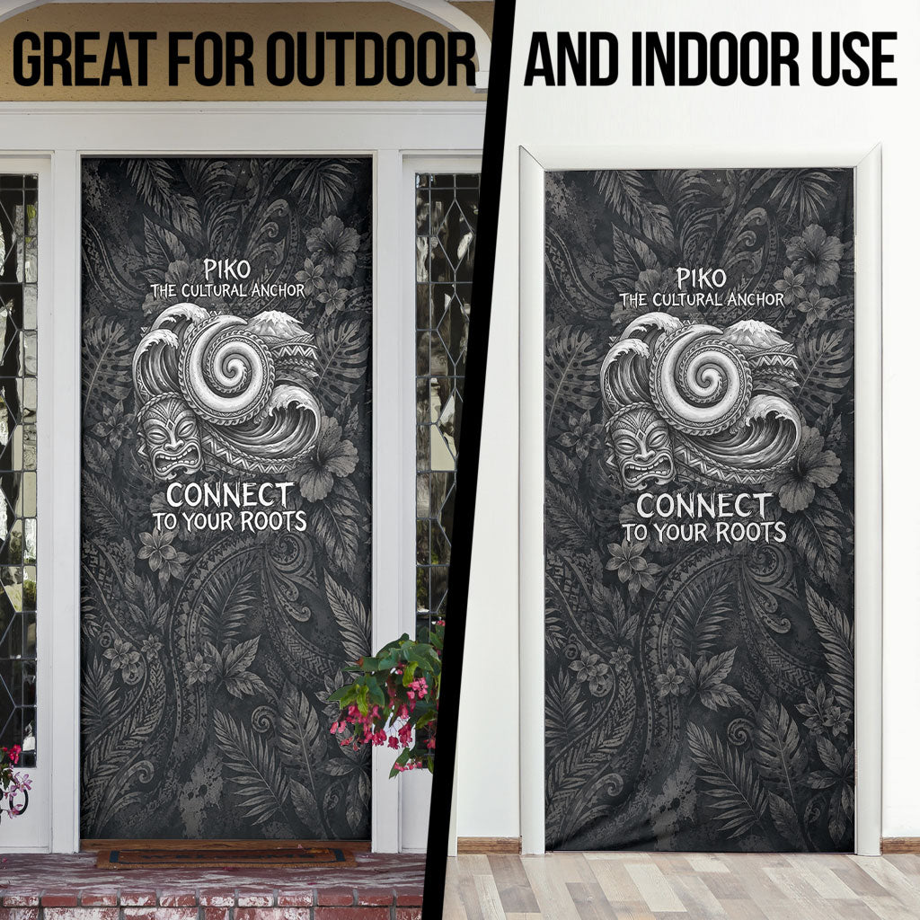 Hawaiian Piko Door Cover Cultural Anchor Connect Your Roots Ocean Waves TS04 - Polynesian Pride