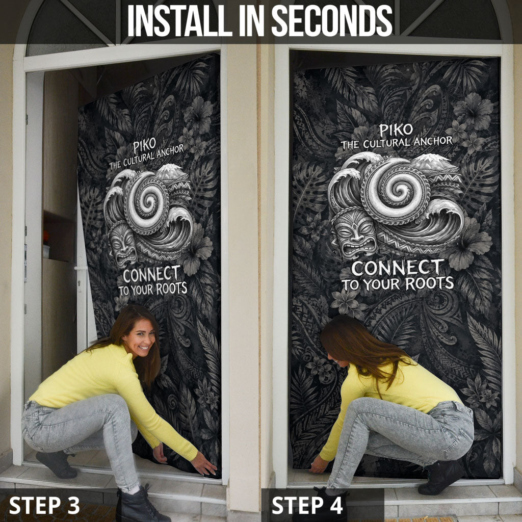 Hawaiian Piko Door Cover Cultural Anchor Connect Your Roots Ocean Waves TS04 - Polynesian Pride