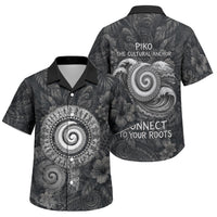 Hawaiian Piko Family Matching Long Sleeve Bodycon Dress and Hawaiian Shirt Cultural Anchor Connect Your Roots Ocean Waves TS04 Son's Shirt Black Grey - Polynesian Pride
