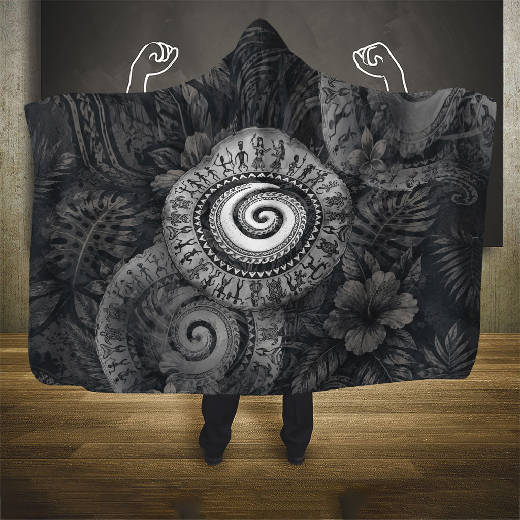 Hawaiian Piko Hooded Blanket Cultural Anchor Connect Your Roots Ocean Waves TS04 - Polynesian Pride