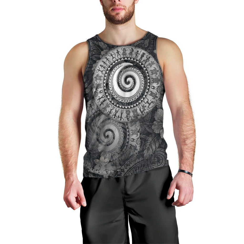 Hawaiian Piko Men Tank Top Cultural Anchor Connect Your Roots Ocean Waves TS04 - Polynesian Pride