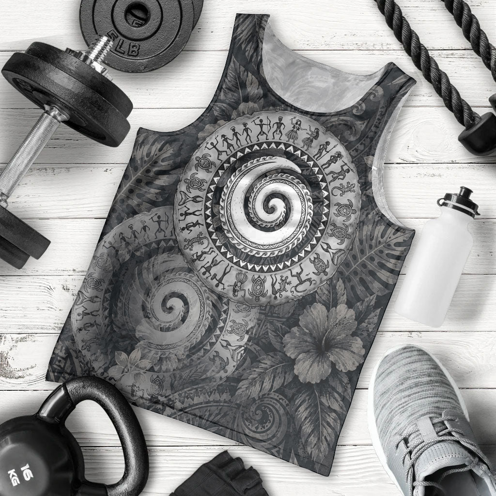 Hawaiian Piko Men Tank Top Cultural Anchor Connect Your Roots Ocean Waves TS04 - Polynesian Pride