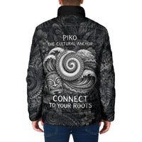 Hawaiian Piko Padded Jacket Cultural Anchor Connect Your Roots Ocean Waves