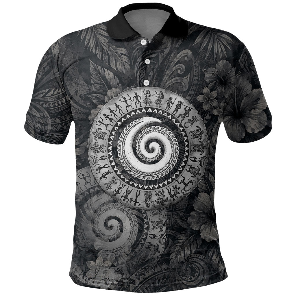 Hawaiian Piko Polo Shirt Cultural Anchor Connect Your Roots Ocean Waves